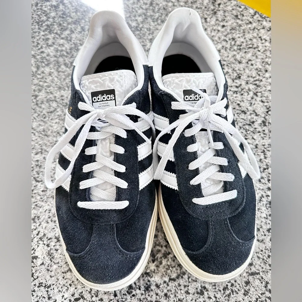 adidas Women's Black and White Suede Sneakers